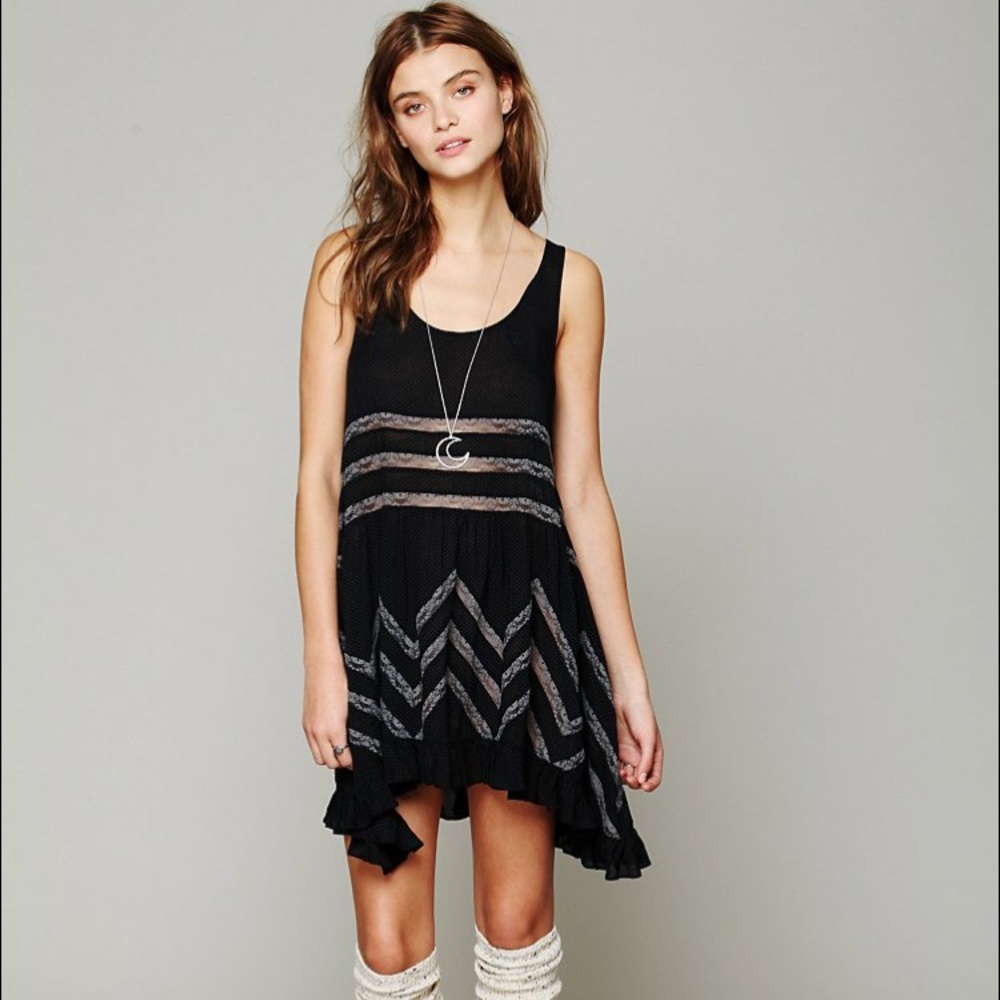 Free People Viole + Lace Trapeze Slip